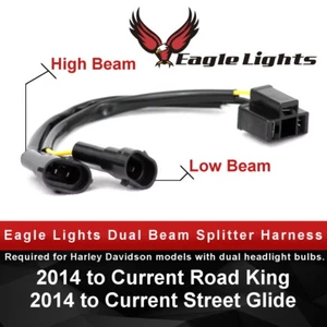 Eagle Lights Splitter Harness for Harley Dual Bulb Headlights H4 to H9 / H11 - Bild 1 von 4