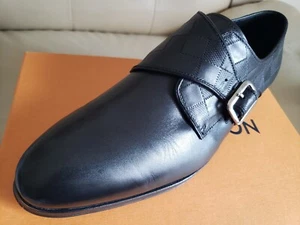 Cinturino Oxford Monk Louis Vuitton da uomo in pelle nera 8 UK/9,5 US Ret $2.000 - Foto 1 di 23