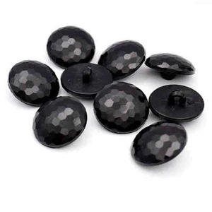 Black Faceted Domed Shank Buttons Size 22mm - Picture 1 of 1