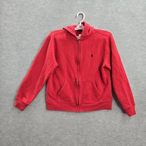 Polo Ralph Lauren Boys Hoodie L Red Logo Embroidery Activewear - Picture 1 of 9