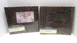 2 Recollections Scrapbook Album 8 x 8 Brown Floral fabric 10 Pages Expandable - Picture 1 of 10
