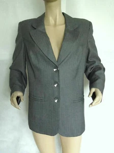 NEW LADIES ELVI GREY PINSTRIPE TAILORED JACKET PLUS SIZE 20 - Picture 1 of 5