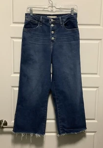 Pantalones de mezclilla para mujer LEVI’S Mile High recortados pierna ancha botón mosca retro talla 28 - Imagen 1 de 7