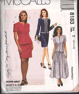 Mc Call's 8183, Misses Semi Fitted Jacket & Skirt Size 12-14-16 - Picture 1 of 1