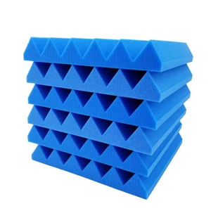 6 Pack Wedge Premium Acoustic Sound Proofing Studio Foam Wall Tiles 12x12 x2 Blu - Picture 1 of 4