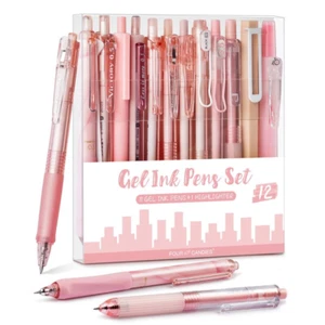 Pastell Gel Tinten Stift Set mit Etui - 12 Stück Ästhetisches Schreibzubehör - Bild 1 von 10