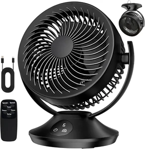 12000Mah Rechargeable Desk Fan, Portable Air Circulator - 6 Speeds, Timing, 360  - Picture 1 of 9