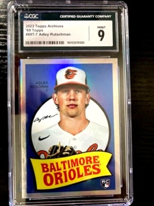 2023 TOPPS ARCHIVES '69 TOPPS ADLEY RUTSCHMAN CGC GRADED 9 - Picture 1 of 3