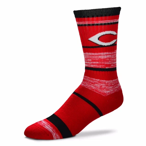 Cincinnati Reds Logo Stripe Mens Large Crew Cut Socks Cover