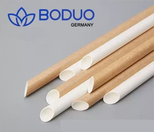 Boduo Bubble Tea papel pajitas pajitas envueltas 23 cm 12 mm 2000 uds - Imagen 1 de 2