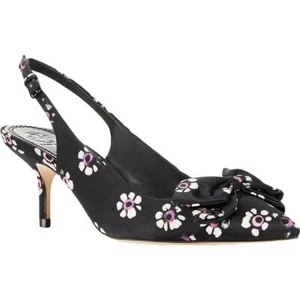 Tory Burch Rosalind Satin Floral Dressy Sling back Heels Shoes -Size 6.5, 7- NIB - Picture 1 of 13