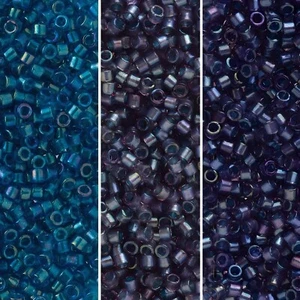 Set of 3 Colors, 21GM, Miyuki Delica Seed Beads Size 11/0, DB2385 DB2386 DB2387 - Picture 1 of 4