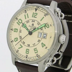 BIG-DATE Habicht German RETRO AVIATOR Feather Crown protect A1289 - Picture 1 of 5