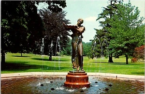Wilcox Park Westliche Göttin Statue Brunnen Rhode Island Postkarte A86 - Bild 1 von 2
