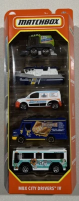 全新 2024 火柴盒 MBX City Drivers IV 5 件装雷诺、Chow Mobile、巴士 — 第 1/2 张图片