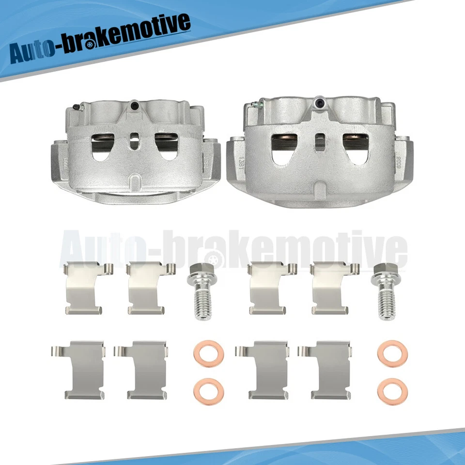 Front Brake Calipers w/ Bracket Pair 2 For 2011-2017 Chevrolet Silverado 3500 HD - Image 1 of 1