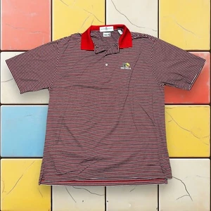 Polo uomo Fairway e Greene manica corta golf preppy Y2K rosso bianco taglia L - Foto 1 di 14