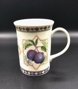 Churchill Fine Bone China England Coffee Mug Plum Berries 10 Oz 4" High - Foto 1 di 7