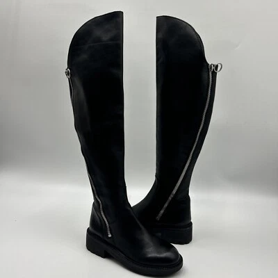 Botas Ash SEVEN de cuero negro sobre la rodilla, suelas con doble cremallera, 38/7,5-8M Foto 1 de 4