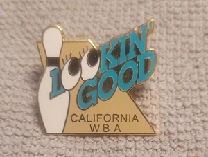 Lookin' Good California WBA Pin Bowling Blue Letter Black Eyes Free Shipping - Picture 1 of 2