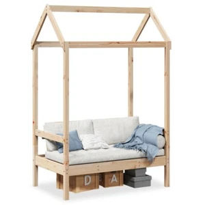 Bench with Roof 117.5x70x176.5 cm Solid Wood Pine - Picture 1 of 9