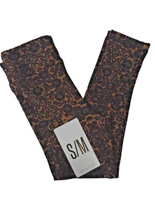 NEW Lularoe Leggings Girls S/M (sz 2-8) Floral Dark Buttery Soft Stretch - Picture 1 of 7