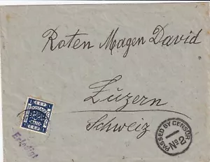 Palestine to Switzerland Censored Port Said Censor Handstamp Tampered the U to O - Picture 1 of 2