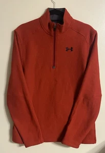 Under Armour Cold Gear Viertelreißverschluss Waffelstoff Herren Farbe Large orange/rot - Bild 1 von 7