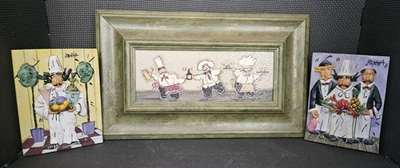 De Colección Joy Aldridge "3 Chefs Balancing Act" y (2) Placas de Chef Caprichosas por Joanne Foto 1 de 4