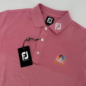Camisa Polo FootJoy FJ Para Hombres Pequeña Azalea MSNBC Tour Transmisión Golf Rendimiento - Imagen 1 de 8