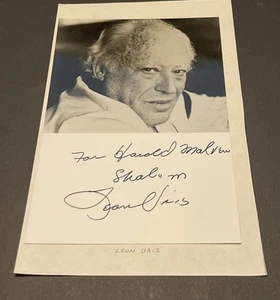 Leon Uris: Hand Signed Celebrity Photograph 4 x 5 - Writers / KSK - Picture 1 of 4