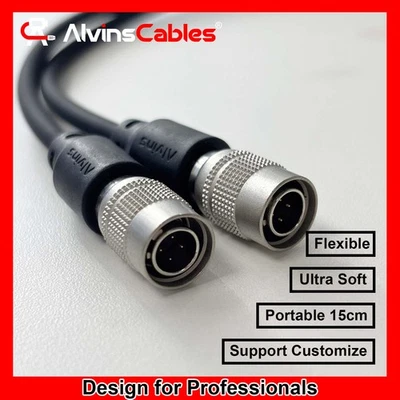 ALVIN'S CABLES Stromkabel für Soundgeräte Mixer Dual Hirose 4 Pin Male 15CM 6in High Flex