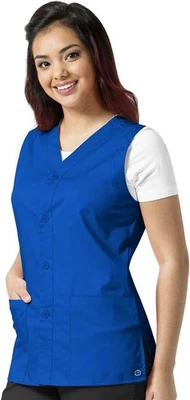 Wonder Wink Wonder WorkSleeveless Scrub Vest Blue 3X OS3 - Image 1 of 4