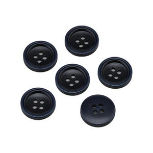 20Pcs Navy Blue Resin Buttons, 4-Hole, Smooth, for Clothing Sewing DIY 15-25mm - Picture 1 of 5