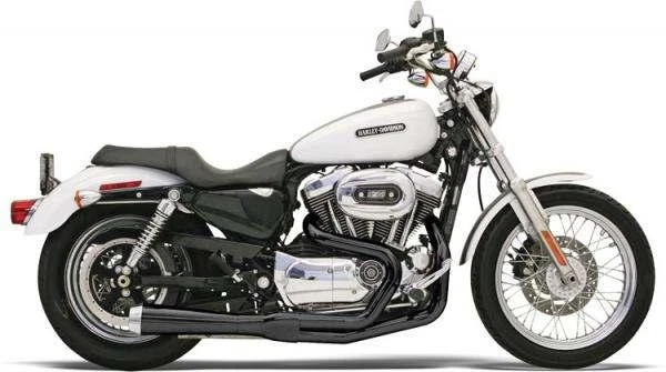 Bassani Xhaust Road Rage Short Upswept Megaphone Exhaust System 4" Black #14122J - Image 1 of 1