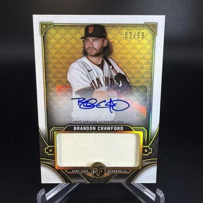 Brandon Crawford 2022 Topps Triple Threads - Patch Auto # /99 Giants - Image 1 of 2
