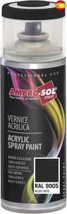  AMBRO-SOL - Pintura acrílica en spray, color Negro Mate, RAL 9005, resultado   - Imagen 1 de 6