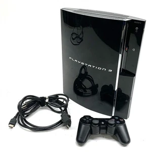 Sony PlayStation 3 Fat Console Nera CECHA01 1TB Controller Sixaxis, Cavo di Alimentazione - Foto 1 di 12