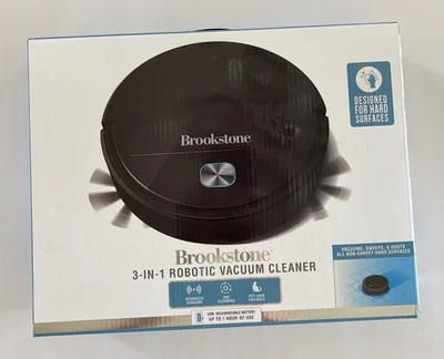 Brookstone 3-in-1 Smart Robotic Floor Cleaner- Hard Surfaces- NEW Unopened - Image 1 of 3