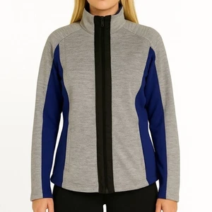 Kjus Gray and Blue Active Golf Jacket Full Zip Country club Logo M Full Zip - Picture 1 of 11