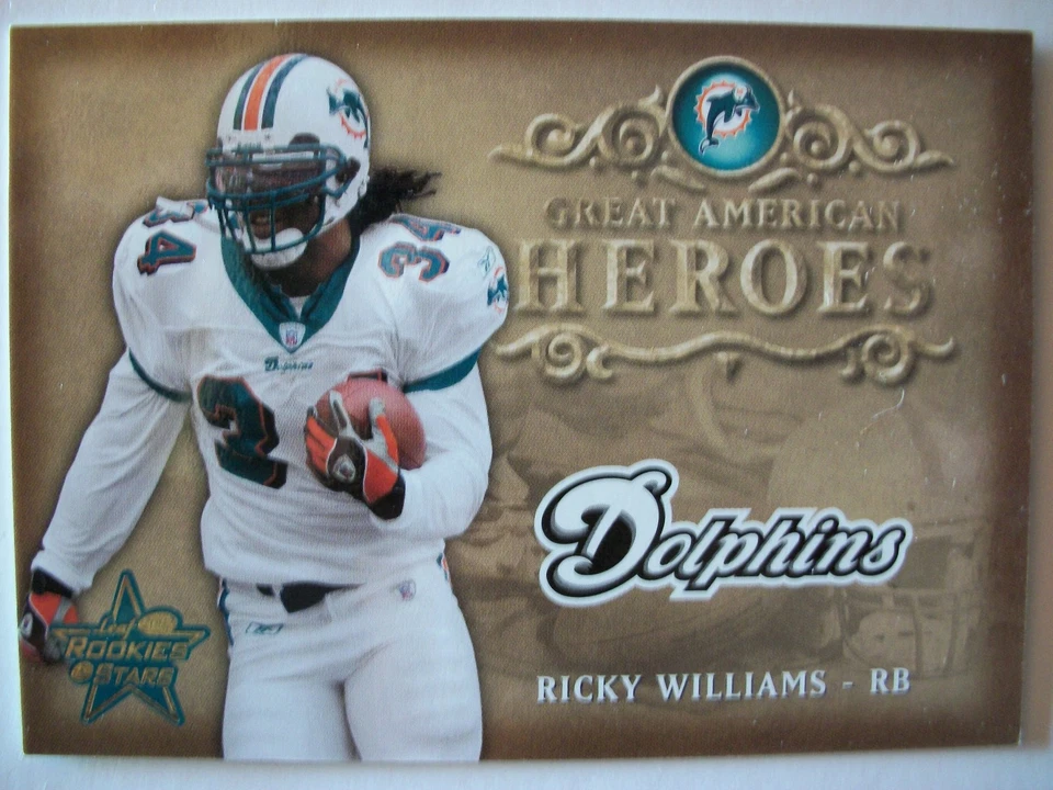 2002 LEAF ROOKIES AND STARS GREAT AMERICAN HEROES RICKY WILLIAMS DOLPHINS BX83 - Image 1 of 1
