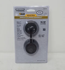 Universal Hardware UH40130 Industrie Einzylinder Deadbolt Matt Schwarz Neu - Bild 1 von 9