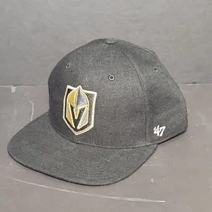 Vegas Golden Knights NHL '47 Brand 7 1/8 Fitted Flat Bill Black Hat Cap - Picture 1 of 9