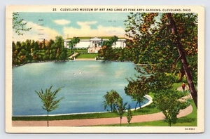Cleveland Museum of Art & Lake at Fine Arts Gardens Cleveland Ohio Postal P12 - Imagen 1 de 2