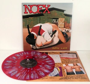 NOFX Essen Lamm - schwerer Streichelzoo LP RUBIN mit BLUE SPLAT Vinyl Schallplatte mit Text - Bild 1 von 2