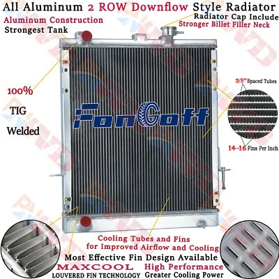 2 Row Radiator For Chevy/GMC W3500 W4500 W5500 Isuzu NPR NQR 4.8L 7.8L1999-2004 Foto 1 de 4