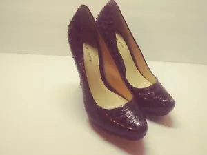 Alexandre Birman Burgunderrot Klassisch Spitz Zulaufend Python Pumps High Heels 7 Plateau - Bild 1 von 12