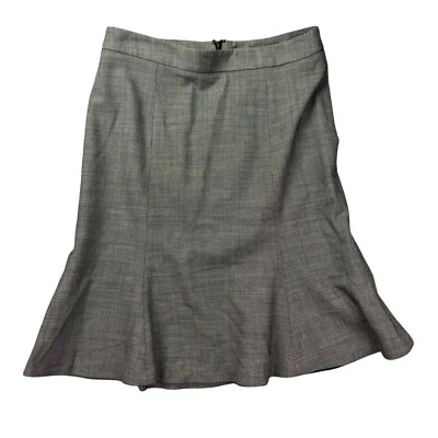 Banana Republic Skirt Womens 8 Gray Lined Back Zipper Wool Flare Business Preppy - Image 1 of 4