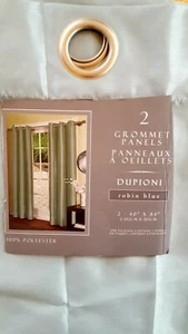 Dos Paneles Dupioni Ojal Superior Cortinas Ventana "Robin Blue" 40" x 84" ~ Poliéster - Imagen 1 de 6