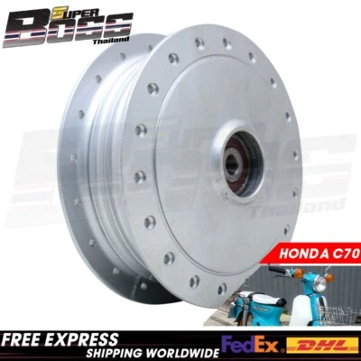 Rueda de cubo delantero de freno de tambor de aleación OOH + buje y cojinete para HONDA C-70 (bronce) Foto 1 de 4